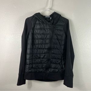 Athleta Black Down Puffer hooded jacket women’s small